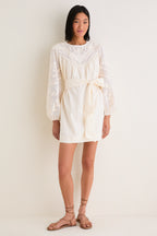 Ivory Patchwork Embroidered Cressida Mini Dress