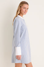 Blue Stripe Seersucker Rohan Shirt Dress