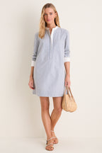 Blue Stripe Seersucker Rohan Shirt Dress