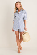 Blue Stripe Seersucker Nadine Button Down