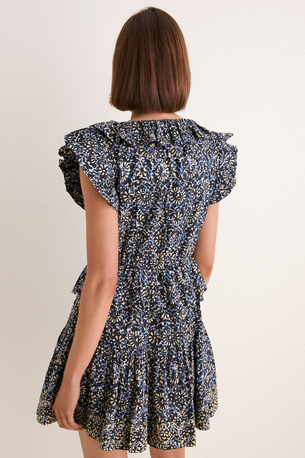 Midnight Bloom Celie Cotton Mini Dress