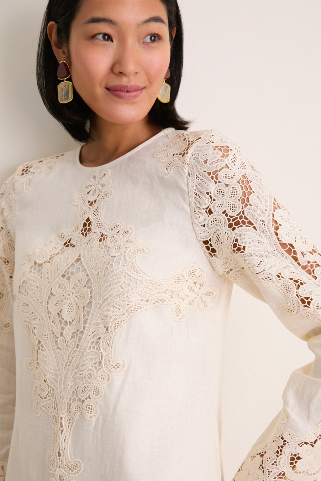 Ivory Camie Linen Mini Dress