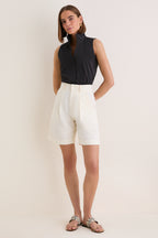 Black Sleeveless Bessette Button Down