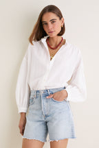 White Shadow Stripe Juliette Button Down