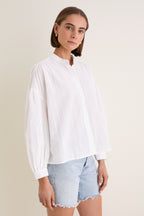 White Shadow Stripe Juliette Button Down