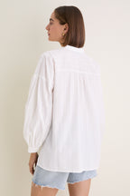 White Shadow Stripe Juliette Button Down