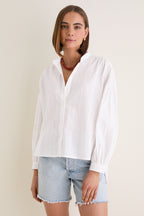 White Shadow Stripe Juliette Button Down