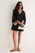 Black & Tan Seashell Oceana Mini Dress