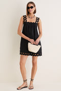Black Ric Rac Linen Ellis Mini Dress