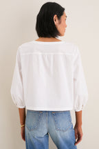 White Poplin Kennedi Blouse