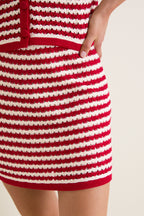 Avenue Stripe Knit Mystic Mini Skirt