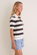 Mint Chocolate Stripe Reid Polo Cardigan
