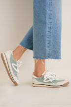 Green and Grey Rawlins Suede Sneakers