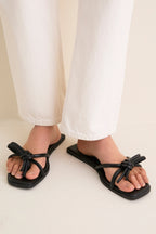 Black Ruthie Bow Sandals