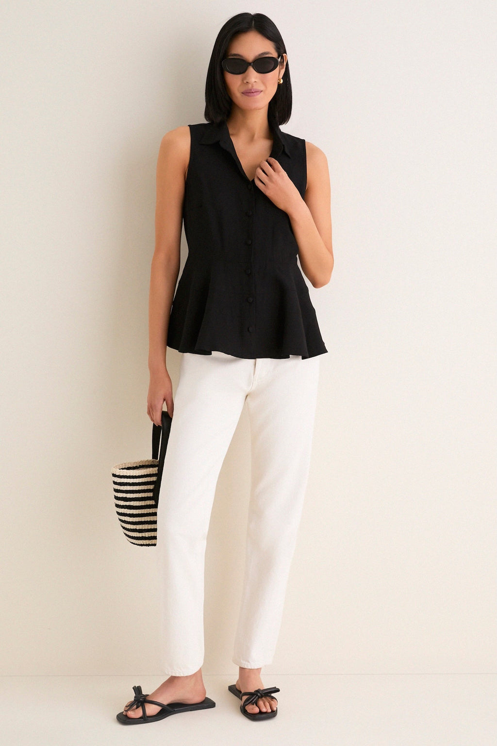 Black Ruthie Bow Sandals