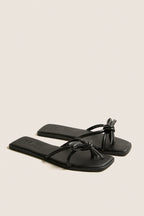 Black Ruthie Bow Sandals
