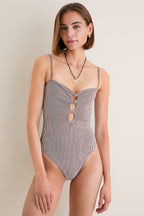 Brown and White Colette One Piece