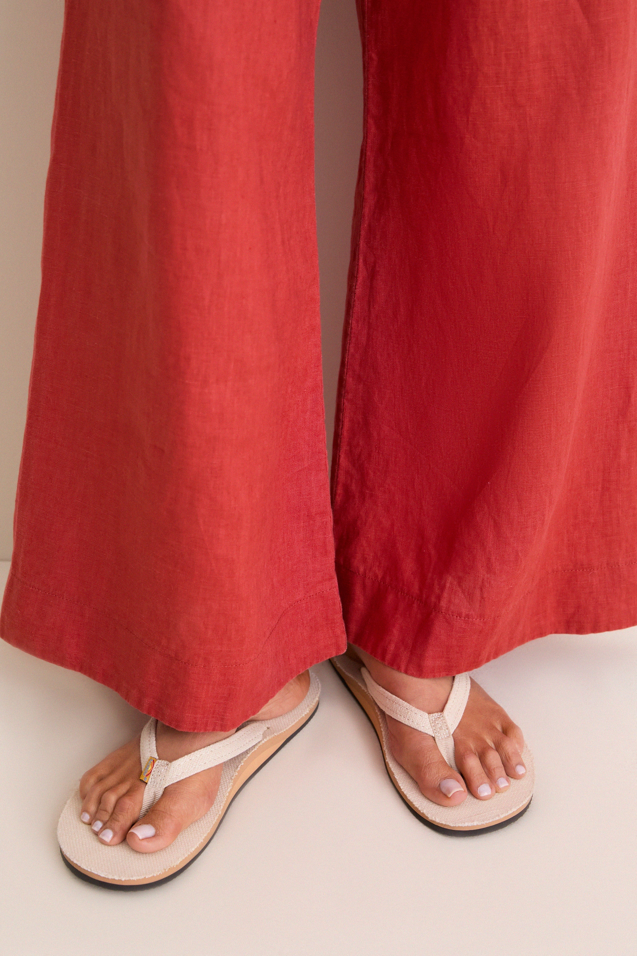 Natural Hemp Single Layer Flip flops