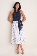 Navy Wrapped Up Halter Top