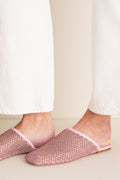 Pink Marshmallow Bareitall Shine Mules