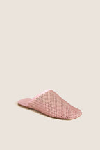 Pink Marshmallow Bareitall Shine Mules