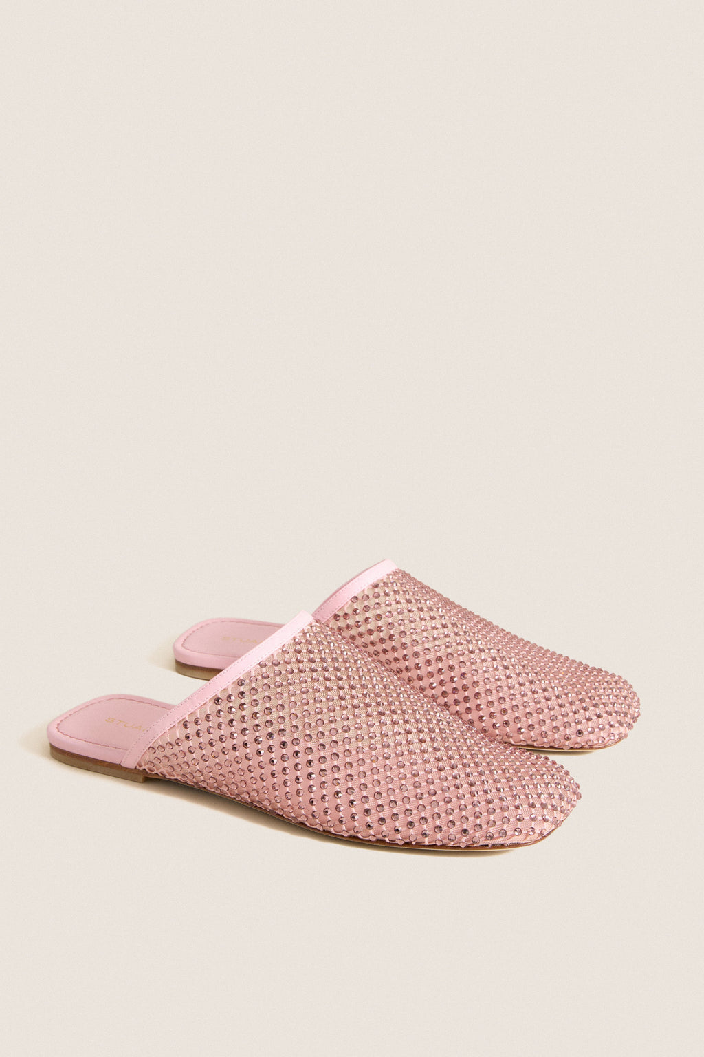Pink Marshmallow Bareitall Shine Mules