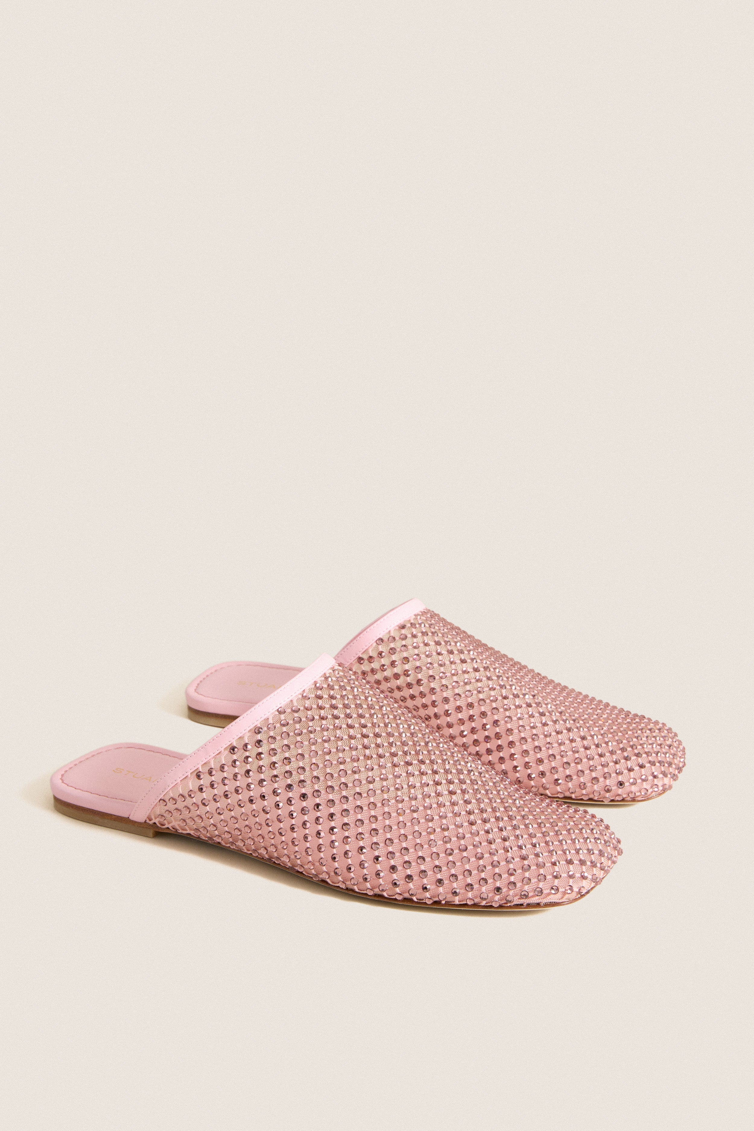Pink Marshmallow Bareitall Shine Mules