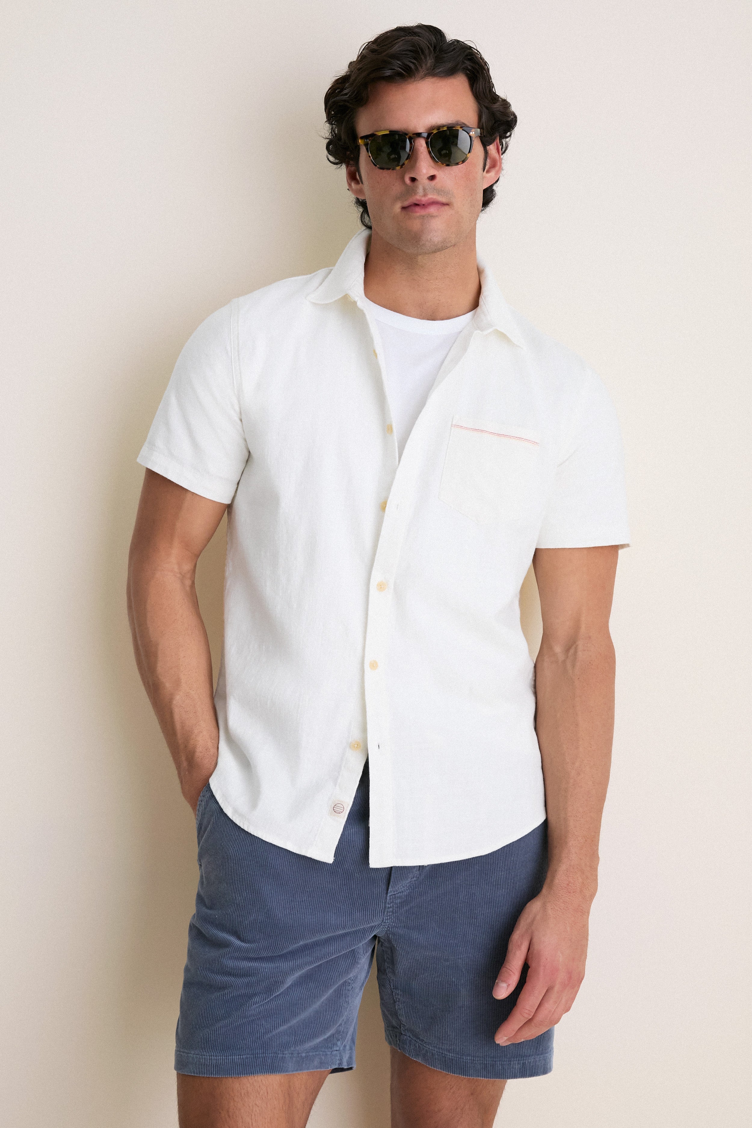 White Classic Stretch Selvage Shirt