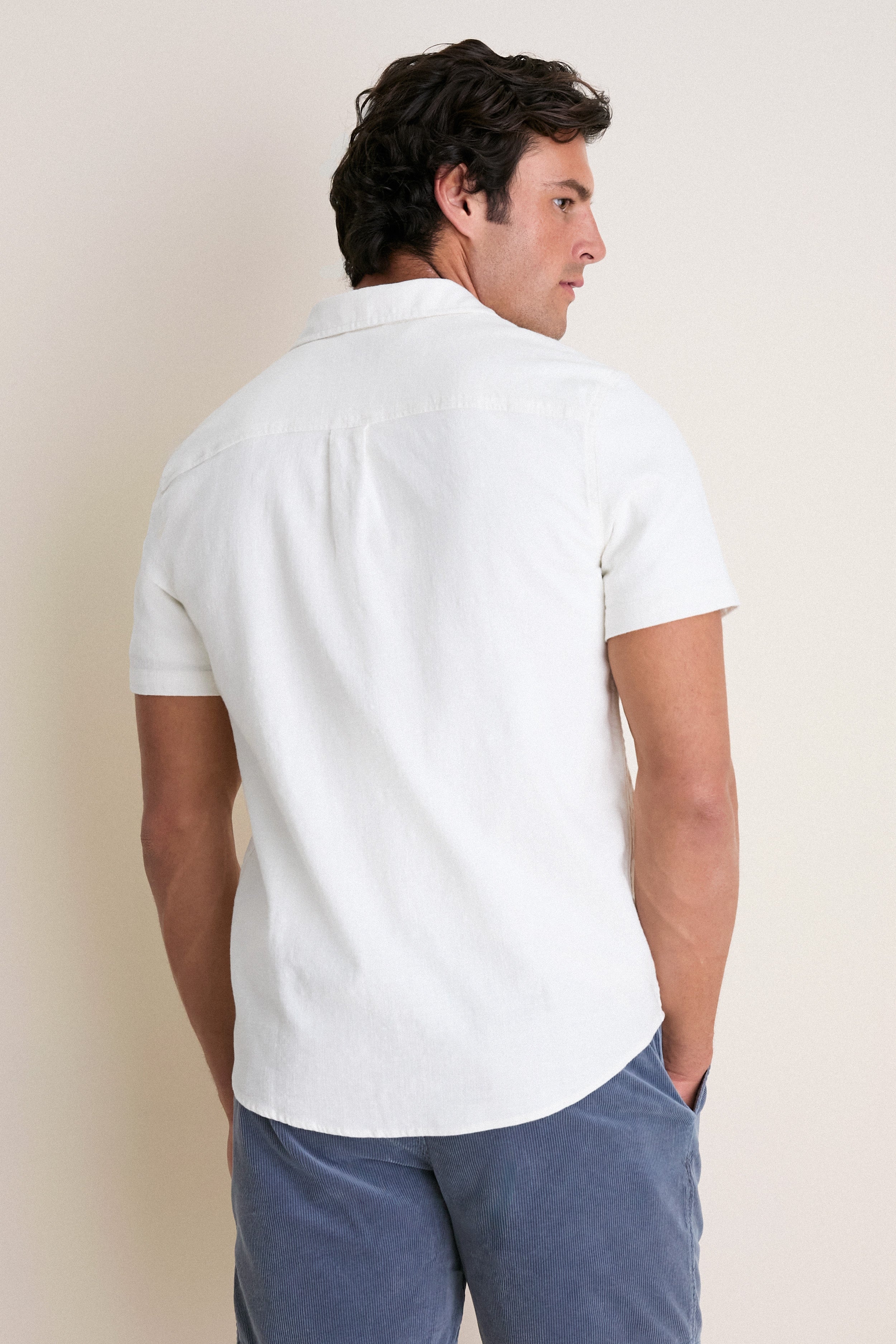 White Classic Stretch Selvage Shirt