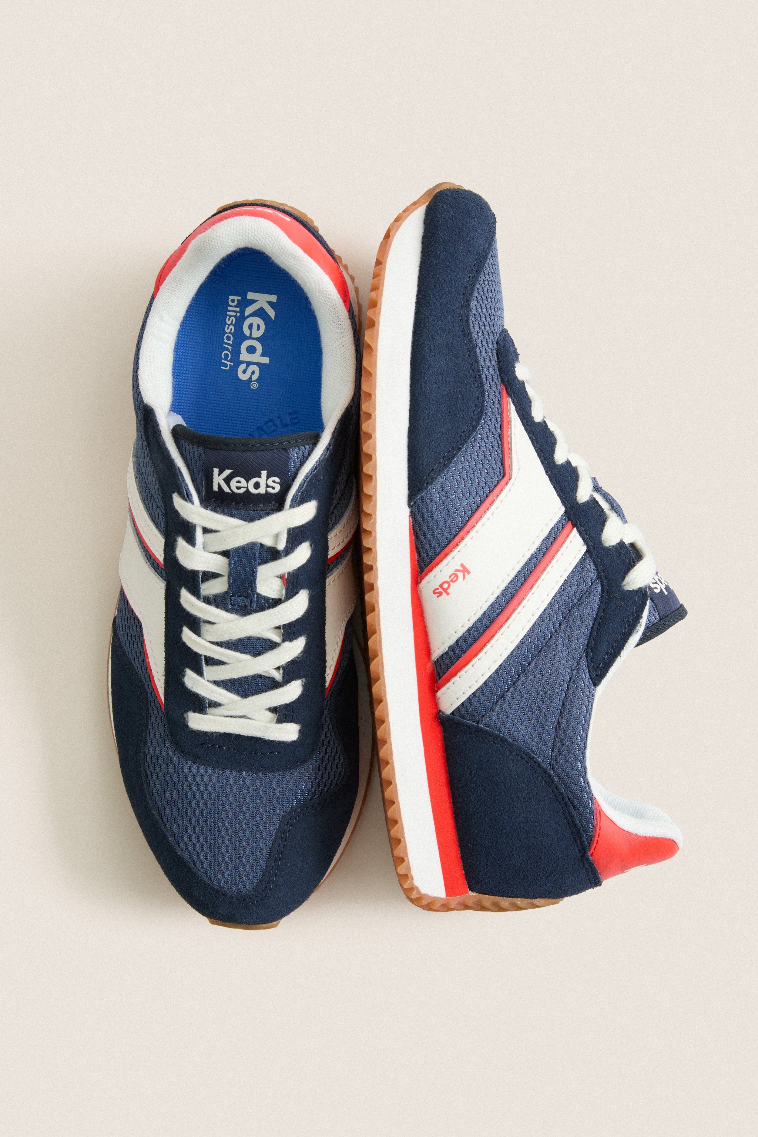 Navy, Red and White Rena Sneakers