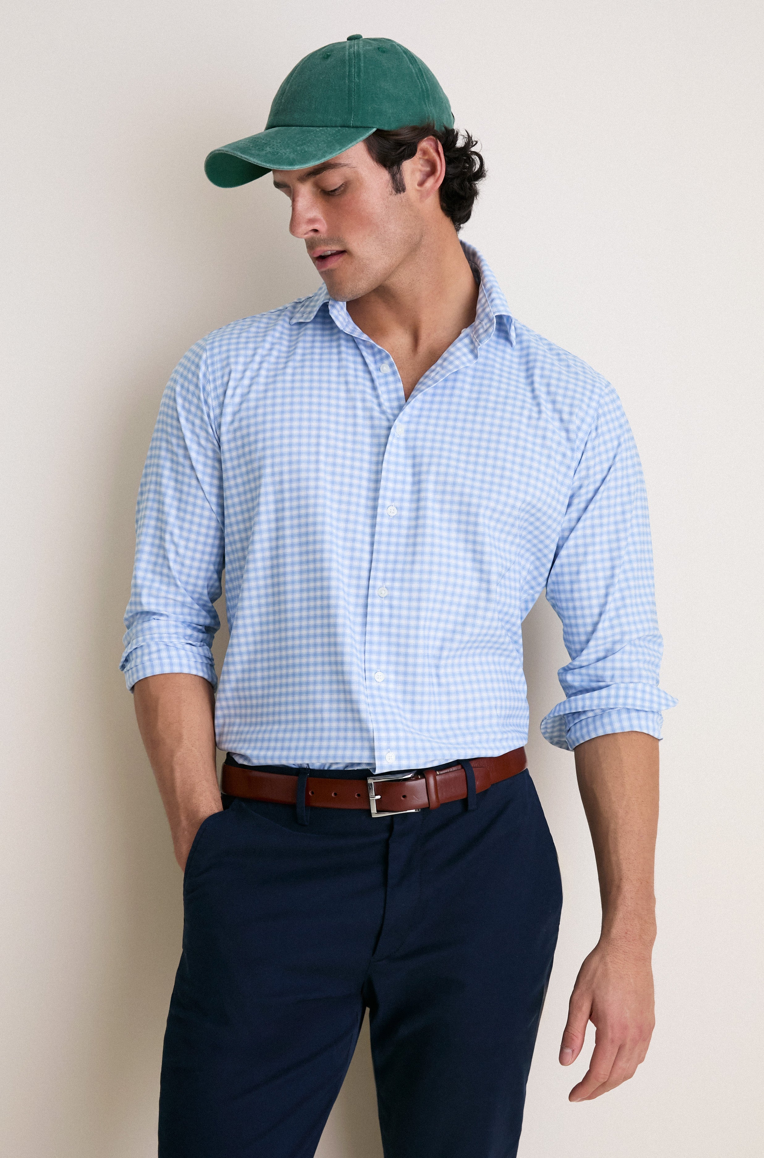 Cloudy Blue Lewis Performance Twill Sport Shirt