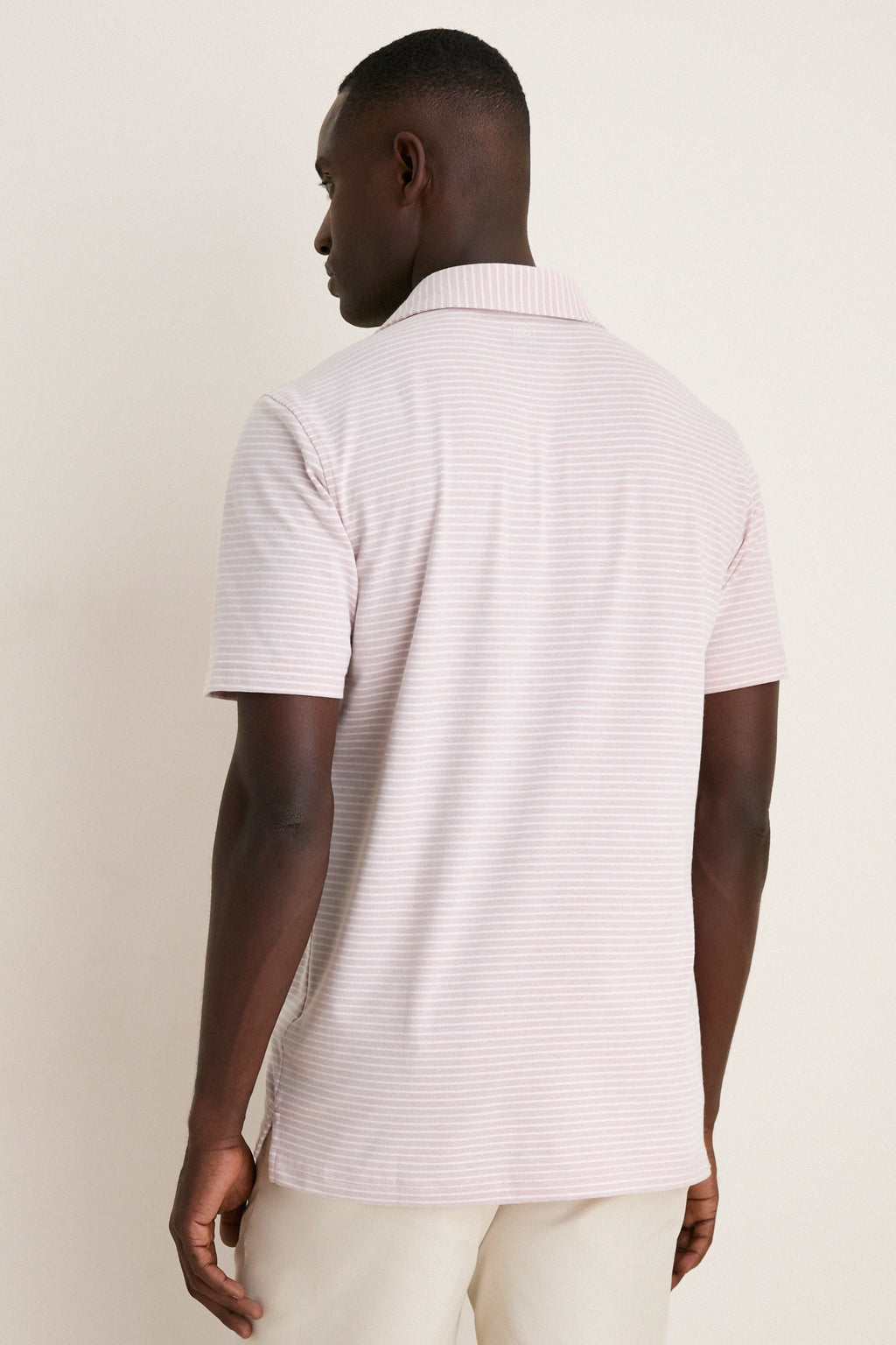 Faded Scarlet Stripe Albatross Cotton Blend Pique Polo