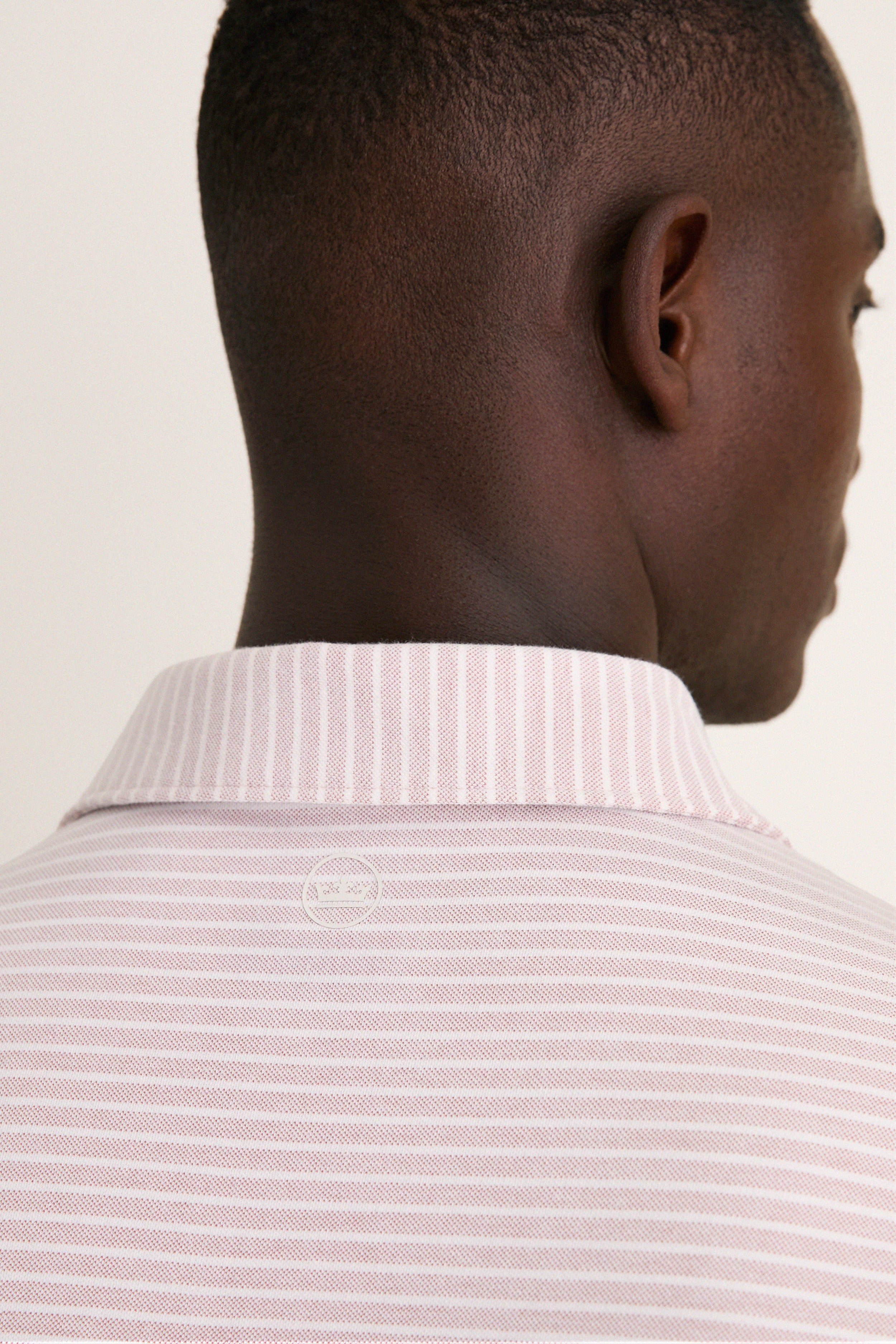 Faded Scarlet Stripe Albatross Cotton Blend Pique Polo