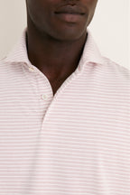 Faded Scarlet Stripe Albatross Cotton Blend Pique Polo