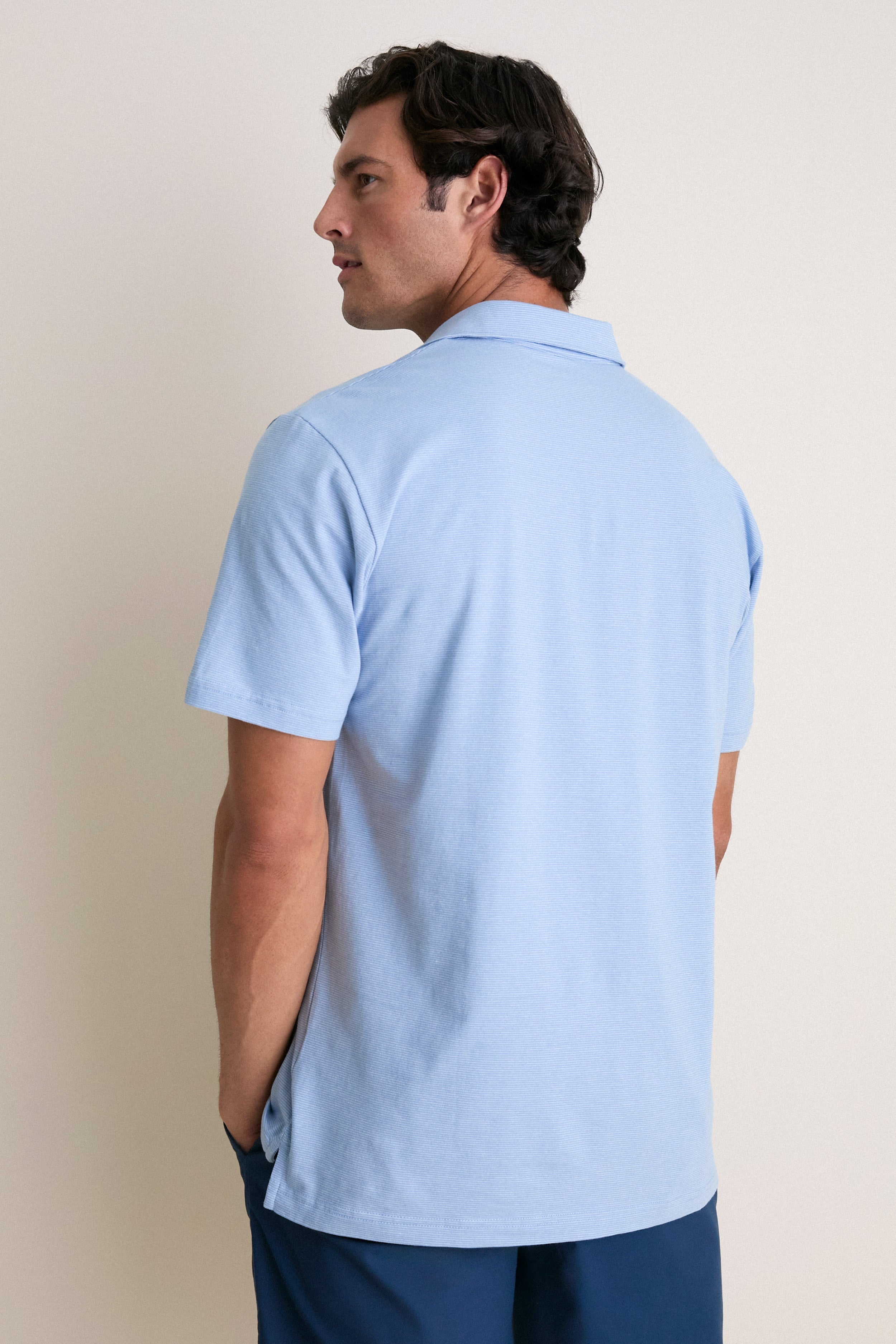 Cloudy Blue Ryles Crown Flex Cotton Polo