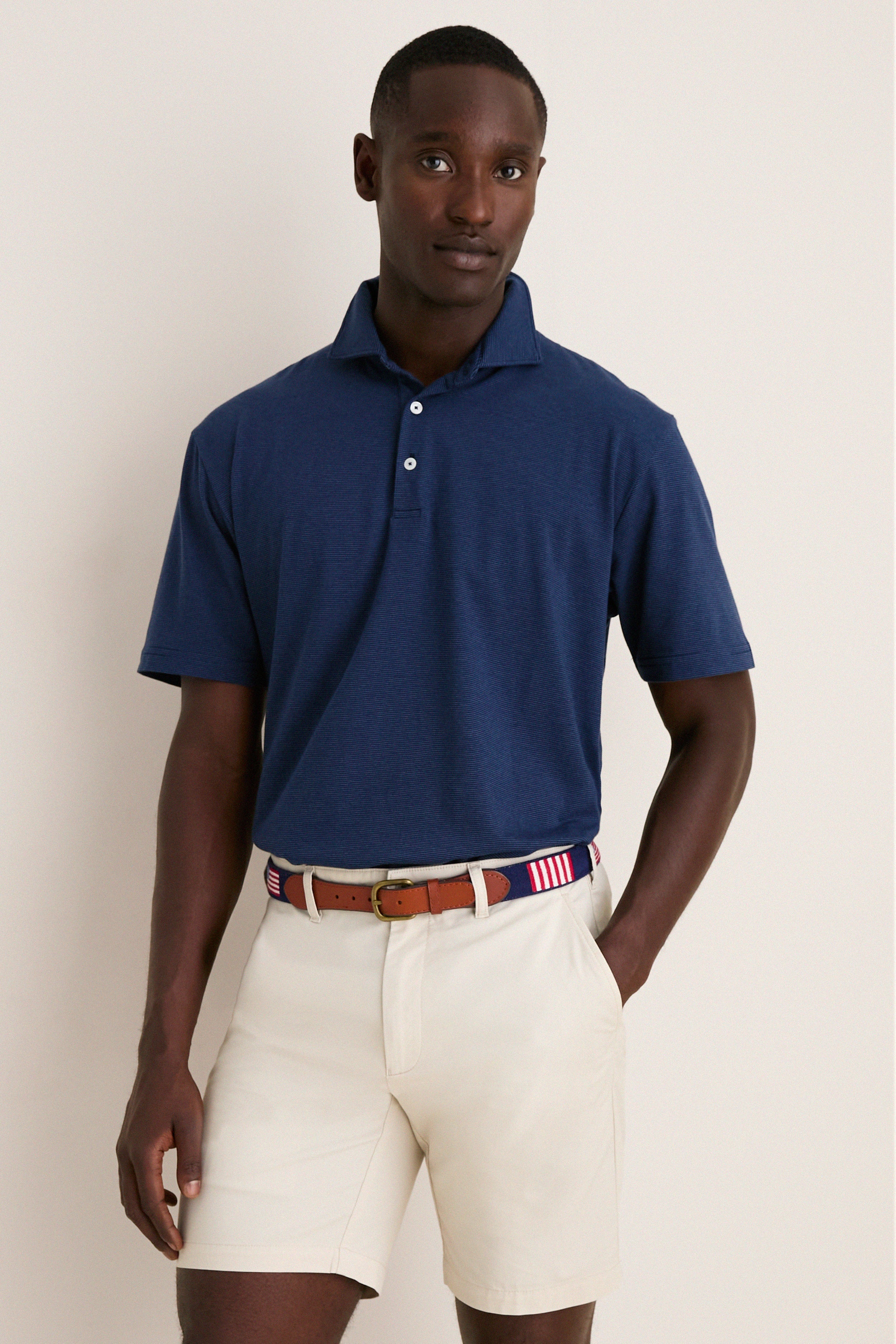 Navy Ryles Crown Flex Cotton Polo