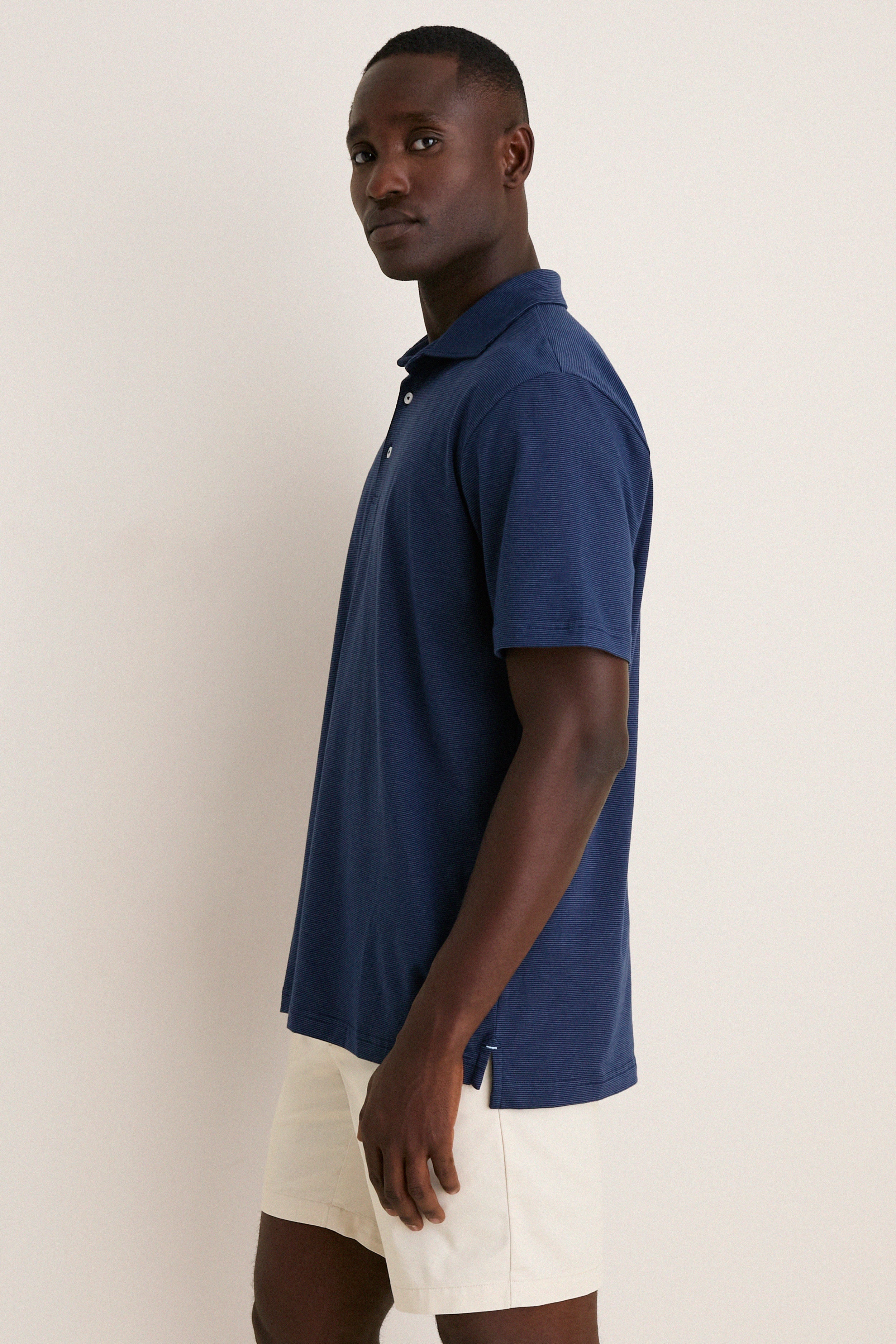 Navy Ryles Crown Flex Cotton Polo