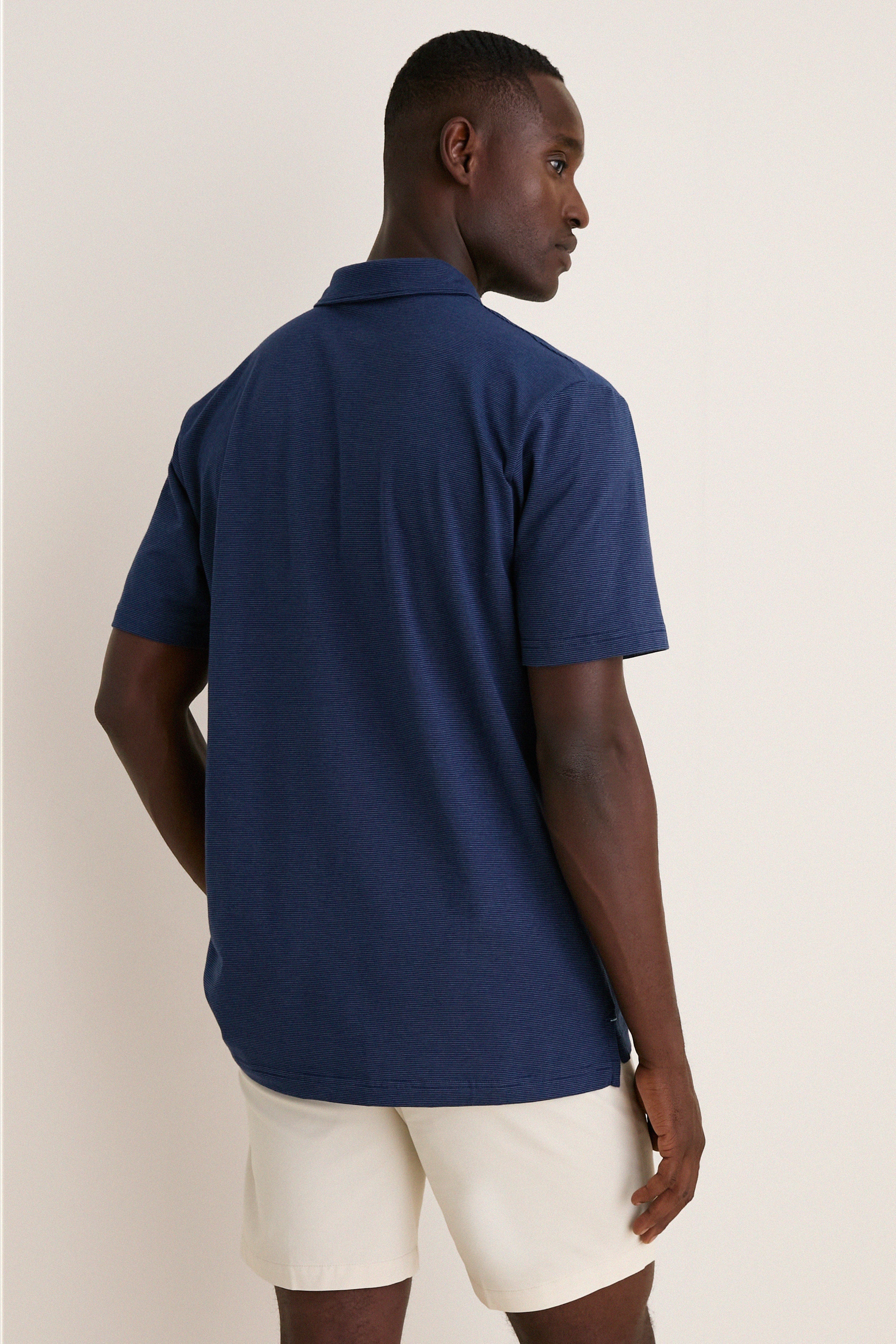Navy Ryles Crown Flex Cotton Polo