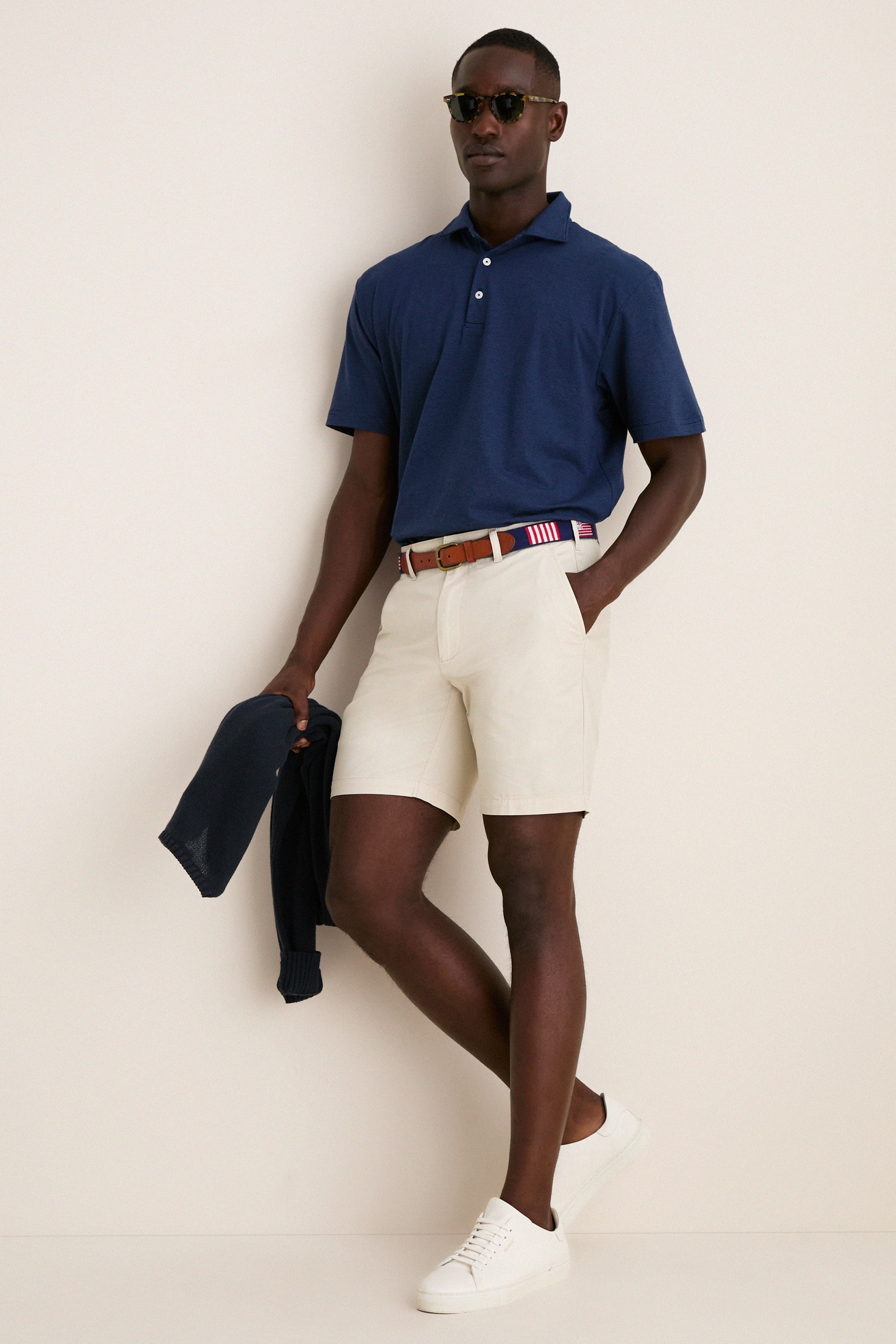 Navy Ryles Crown Flex Cotton Polo