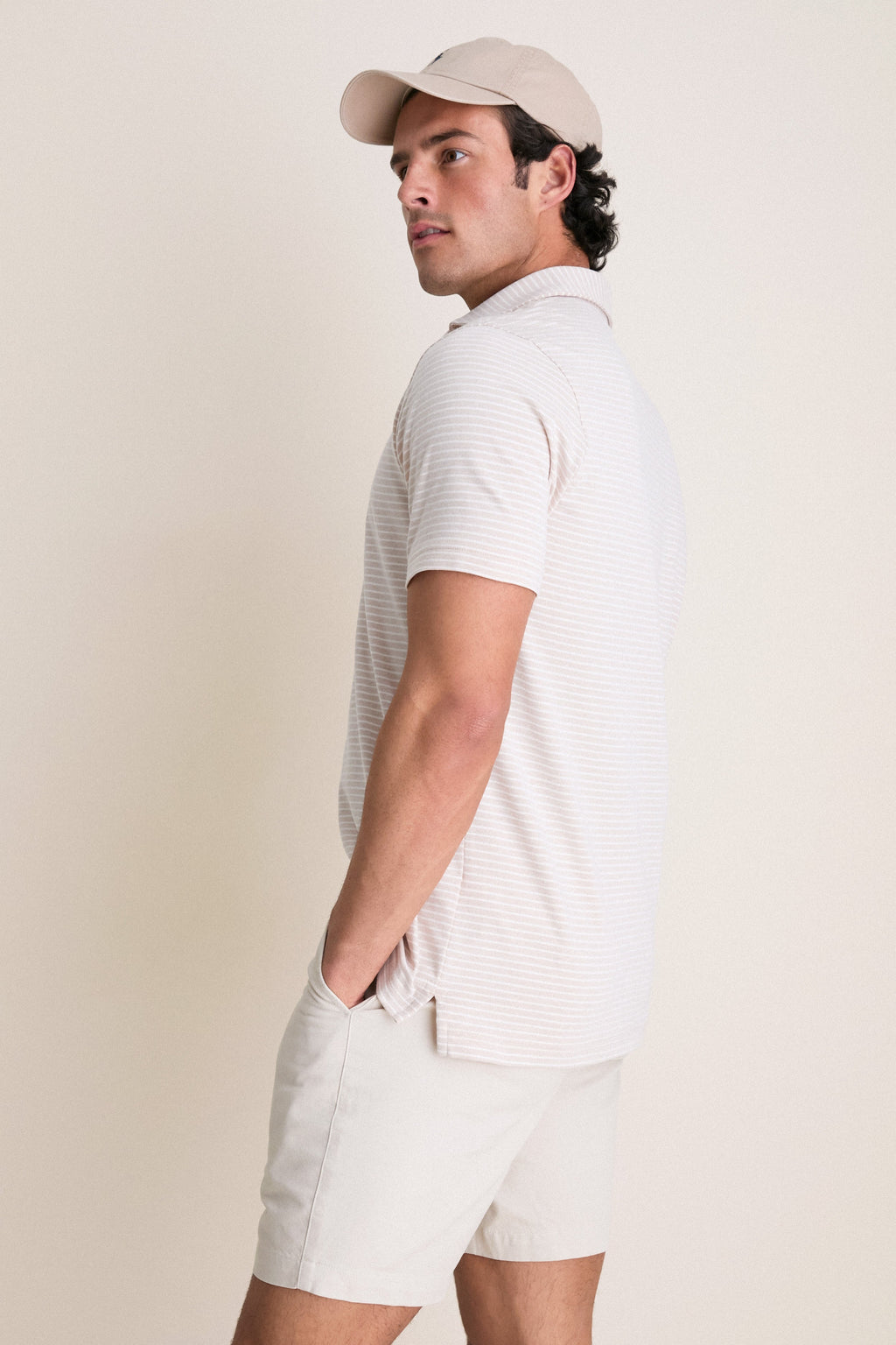 Summer Dunes Stripe Albatross Cotton Blend Pique Polo