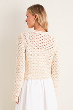 Ivory Crochet Daisy Cardigan