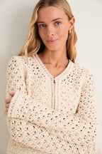 Ivory Crochet Daisy Cardigan