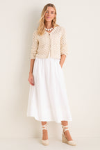 Ivory Crochet Daisy Cardigan