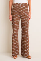 Cocoa Dot Stretch Jacquard Sabrina Pant