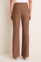 Cocoa Dot Stretch Jacquard Sabrina Pant