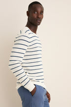 Ivory Night Stripe Sunwashed Crewneck Sweater
