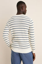 Ivory Night Stripe Sunwashed Crewneck Sweater