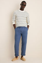 Ivory Night Stripe Sunwashed Crewneck Sweater