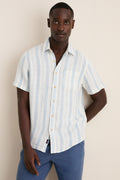 Island Blue Stripe Palma Linen Shirt