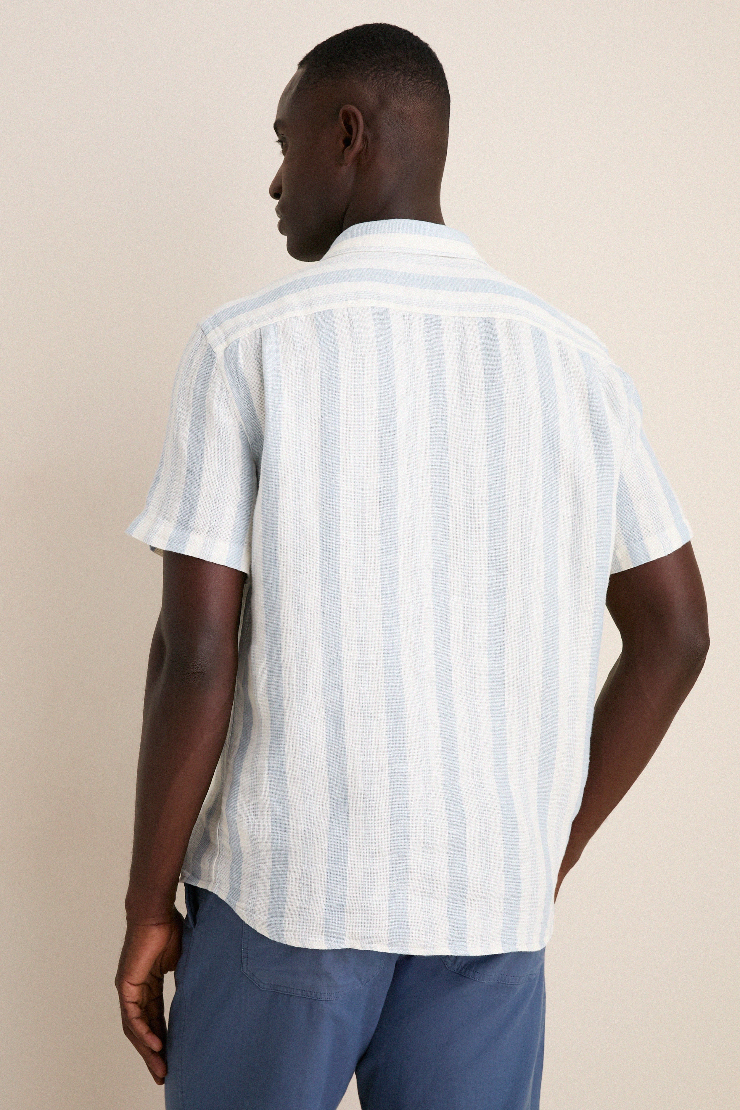 Island Blue Stripe Palma Linen Shirt